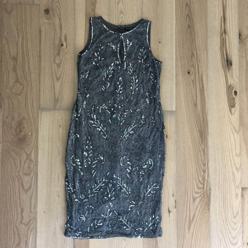 Gorgeous Beaded Lace Knee Length Dress